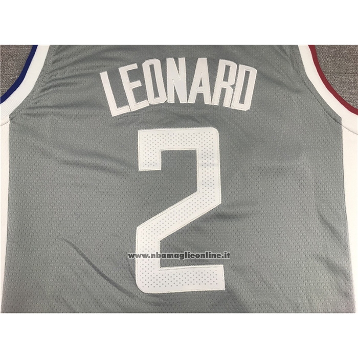 Maglia Los Angeles Clippers Kawhi Leonard #2 Earned 2020-21 Grigio
